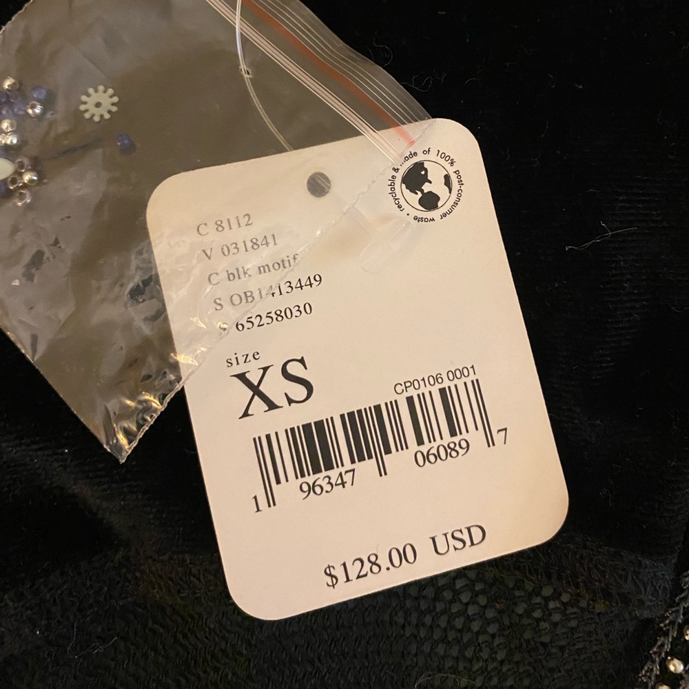 XS Free People beaded velvet and chiffon blouse. New with tags! - Picture 5 of 5